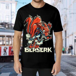Brand New Berserk Graphic Tee with Red Fox Illustration